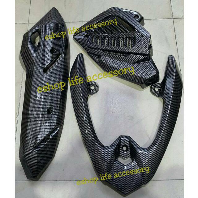 3set Cover Behel Knalpot Radiator Carbon Vario 150 125 Honda Shopee Indonesia