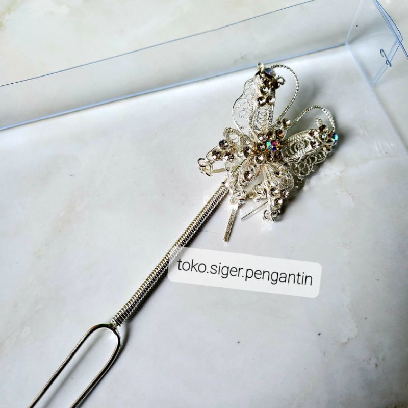 Mentul Kembang Goyang Siger Melati Citra Kirana Ciki Aksesoris Set Mahkota Pengantin Sunda Jawa Silv