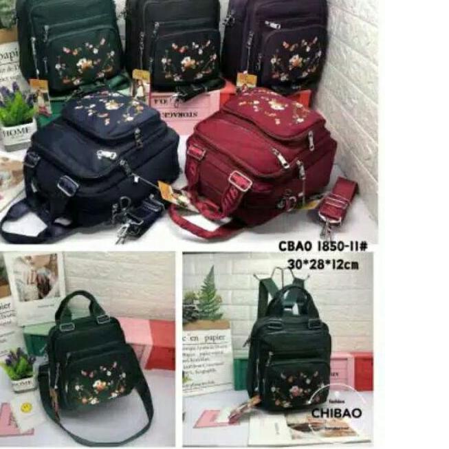 ☜ TAS WANITA CHIBAO BUNGA 1850-11 3IN1 ORI ♘