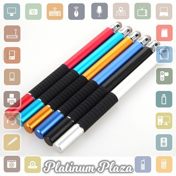 2 in 1 Fine Point Stylus Capacitive Touch Pen for Smartphone Tablet - ST-2008 - Black`R0B1NJ-