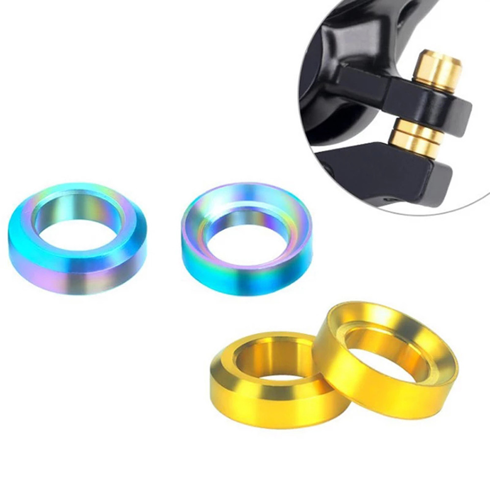 LANFY Bicycle Parts Bicycle Washers 4Pcs/set Washer Rings Concave And Convex Cycling Bicycle Brake Disc Brake Titanium Mountain Bike BMX Bike Bicycle Spacer/Multicolor