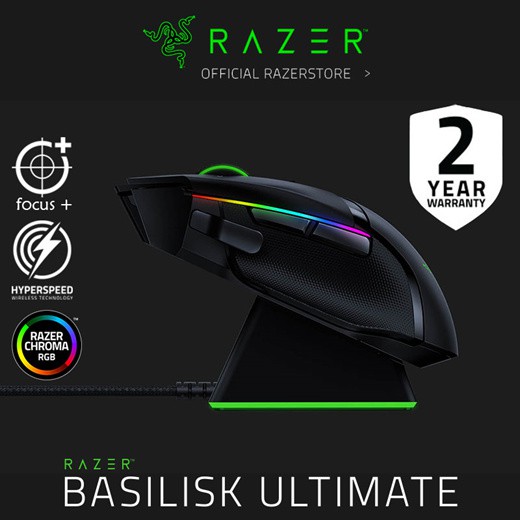 Razer Basilisk Ultimate Wireless Gaming Mouse With Charging Dock