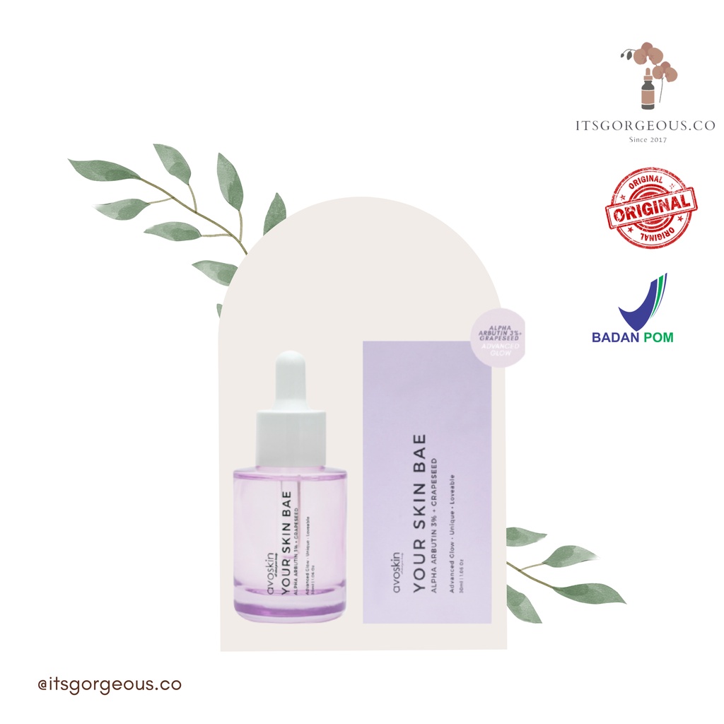 [READY STOCK] AVOSKIN YOUR SKIN BAE ALPHA ARBUTIN SERUM 3% + GRAPESEED SERUM BPOM APPROVED