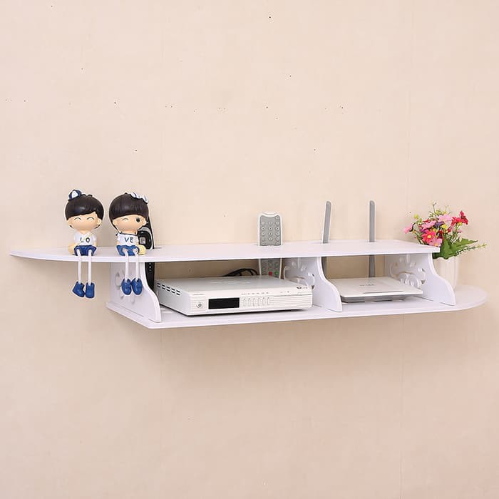 MH50922 Multifunction Floating Rack 2 layer Rak Dinding MH50922 Multifunction Floating Rack 2 layer Rak Dinding
