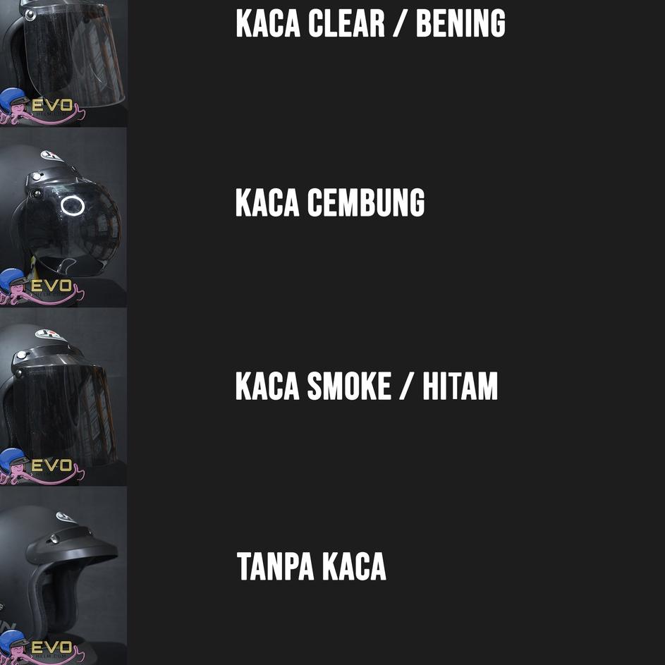 Update Terbatas HELM JPN BOGO ORIGINAL SNI KACA DATAR ORIGINAL FLAT VISOR HITAM BENING - HELM JPN RETRO