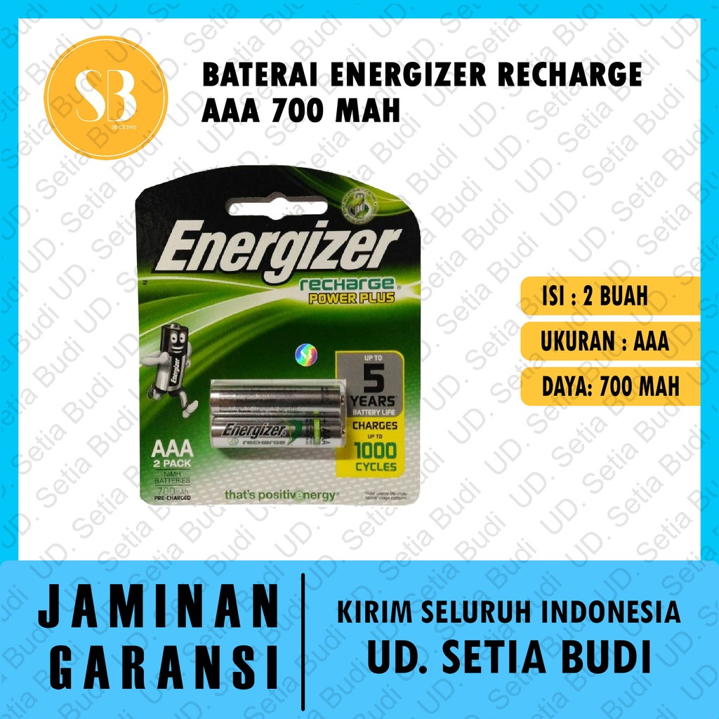 Baterai energizer Recharge AAA 700 mAH Asli