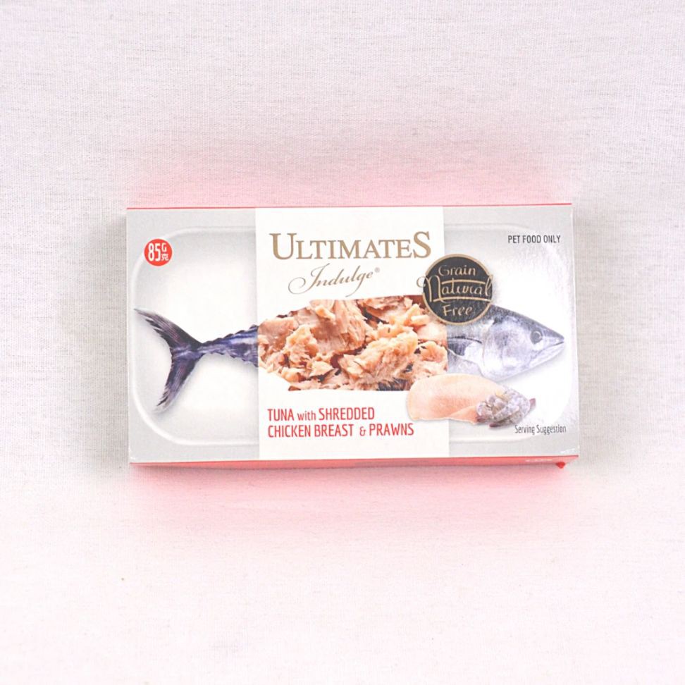 

ULTIMATES Makanan Kucing Indulge Tuna Shredded Chicken And Prawn 85g
