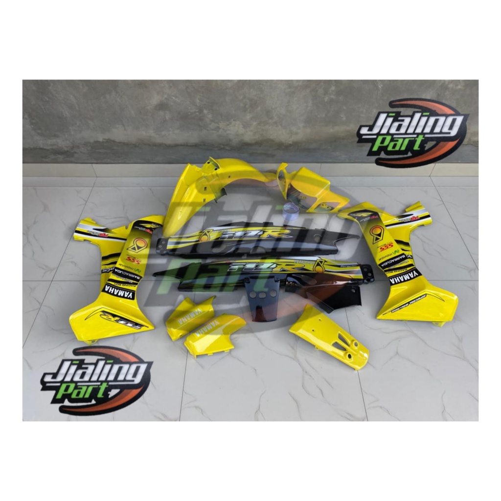 body halus yamaha fiz r petronas variasi kuning cover body fiz r kuning hitam set striping petronas 