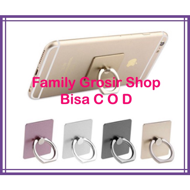 Ring Stand Holder Handphone Polos / Iring Bahan Plastik Ring Aluminium