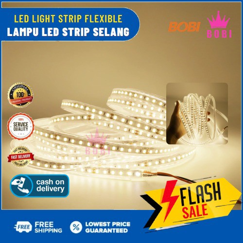 Lampu Selang LED Strip 1M -  5050 SMD AC 220V METERAN - Lampu Strip LED Waterproof - 1 Strip 1M