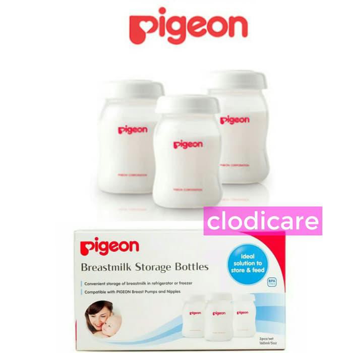 Pigeon Breastmilk Storage Wideneck Isi 3 Botol ASI Perah Terbaru