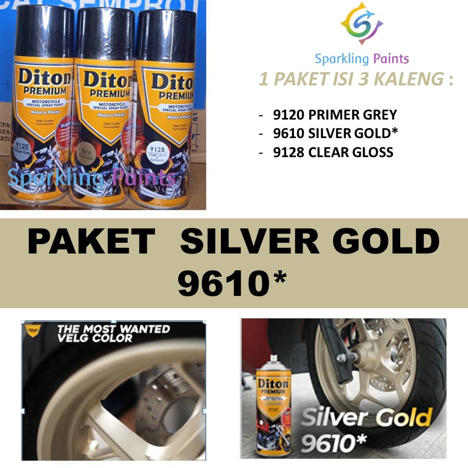 Paket Lengkap DITON PREMIUM Velg Warna Silver Gold 9610* Mesin Bodi Sepeda Motor Mobil