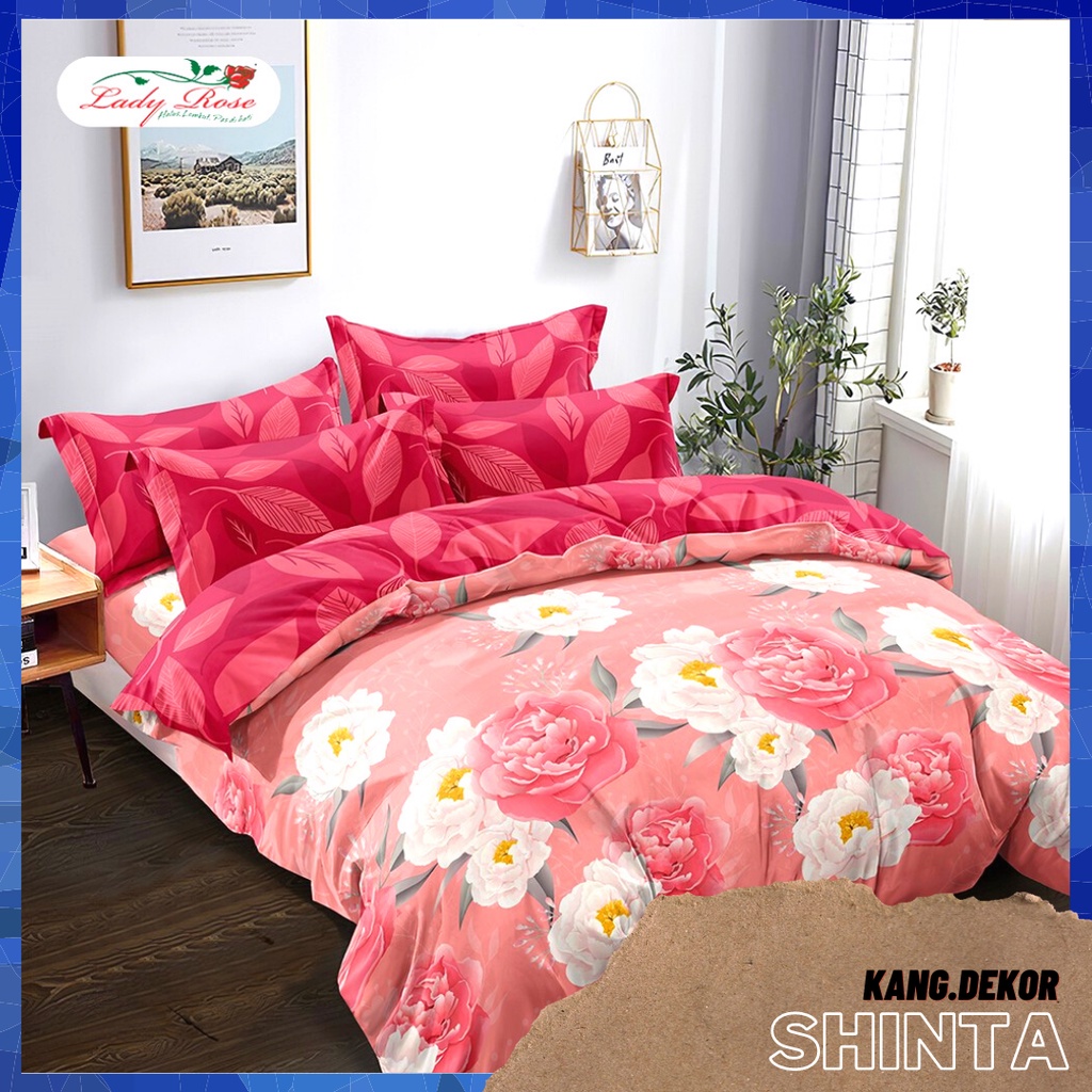 BEDCOVER LADY ROSE SHINTA QUEEN KING SINGLE SIZE 160X200 180X200 120X200 BED COVER SET MOTIF SEPRAI NO 1 2 MURAH NO 1 2 3 SEPRAI MURAH SEPREI AESTHETIC BEDCOVER CANTIK SEPRE ANTI LUNTUR MOTIF LADYROSE PLUS SARUNG BANTAL SPREI DEWASA ALAS KASUR ADEM