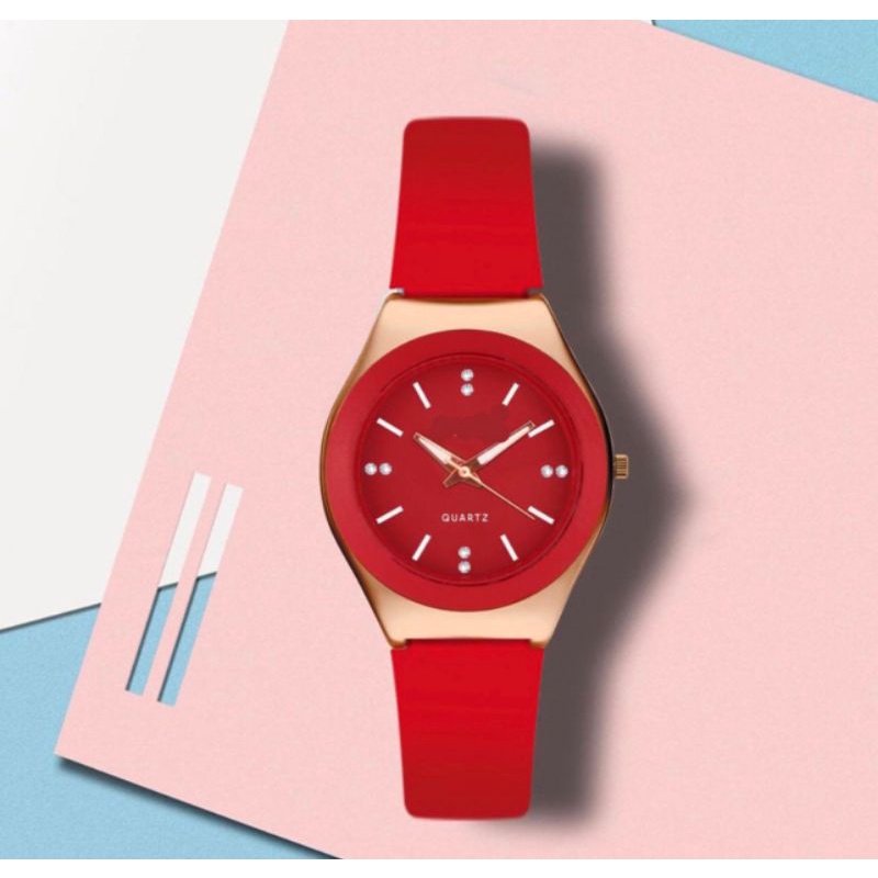 (Terima Cod)Jam Tangan Wanita Suwatch Strap Rubber/Karet(Dikirim Jakarta)