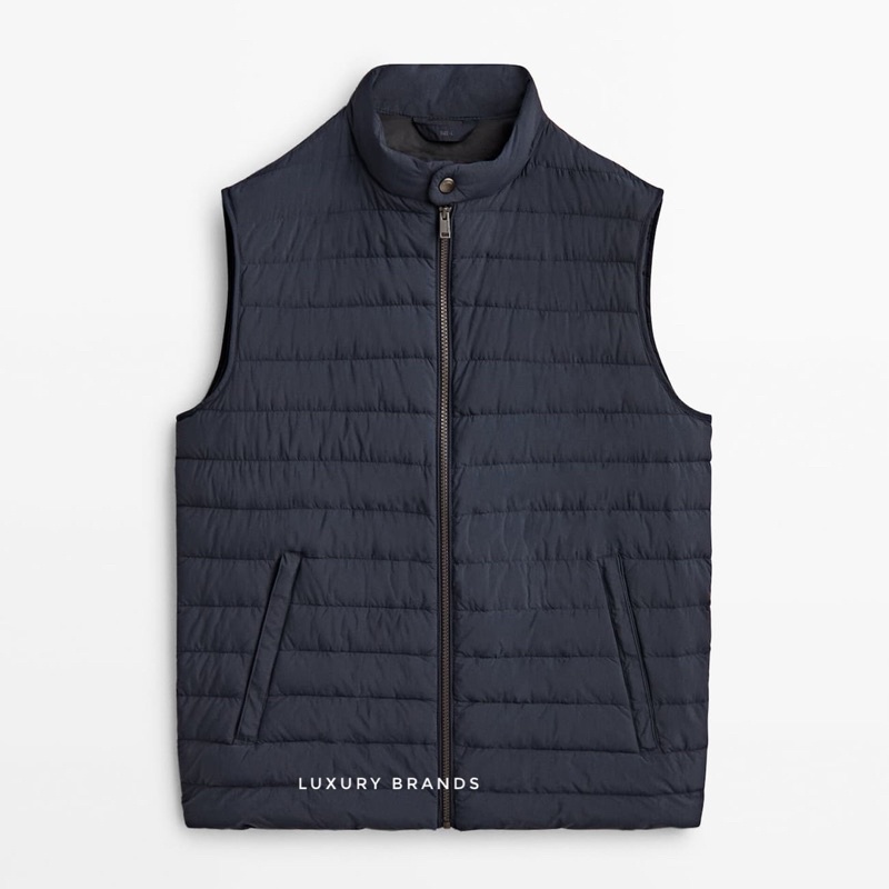 Jaket Vest MASSIMO DUTTI Original Lightweight Down Gilet Jacket Black