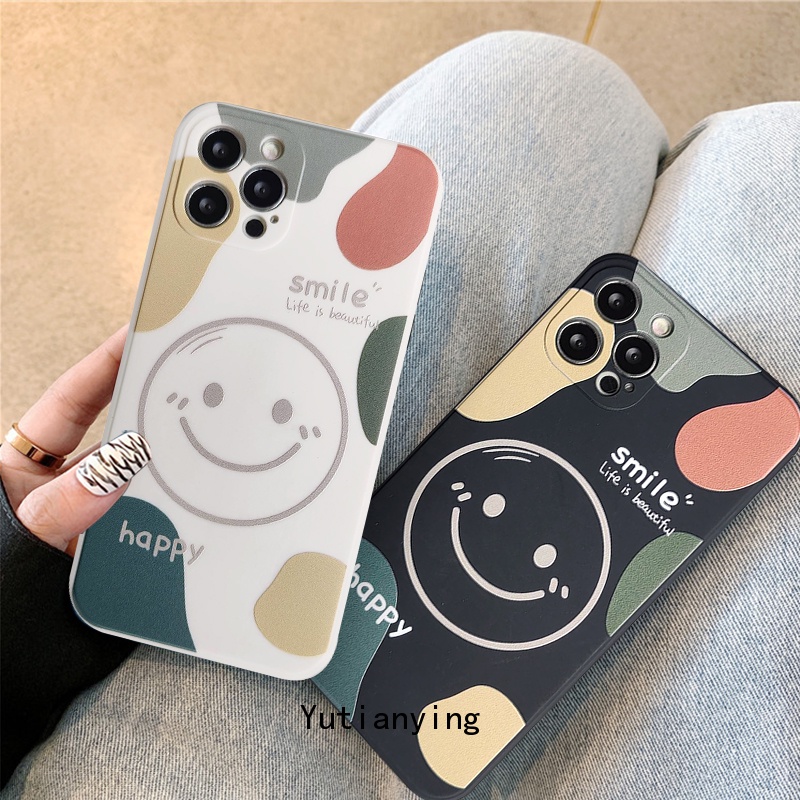 Soft Case TPU Shockproof Motif Smiley Cover iPhone XR 7 8 6 6s Plus 13 12 11 Pro Max X XS Max