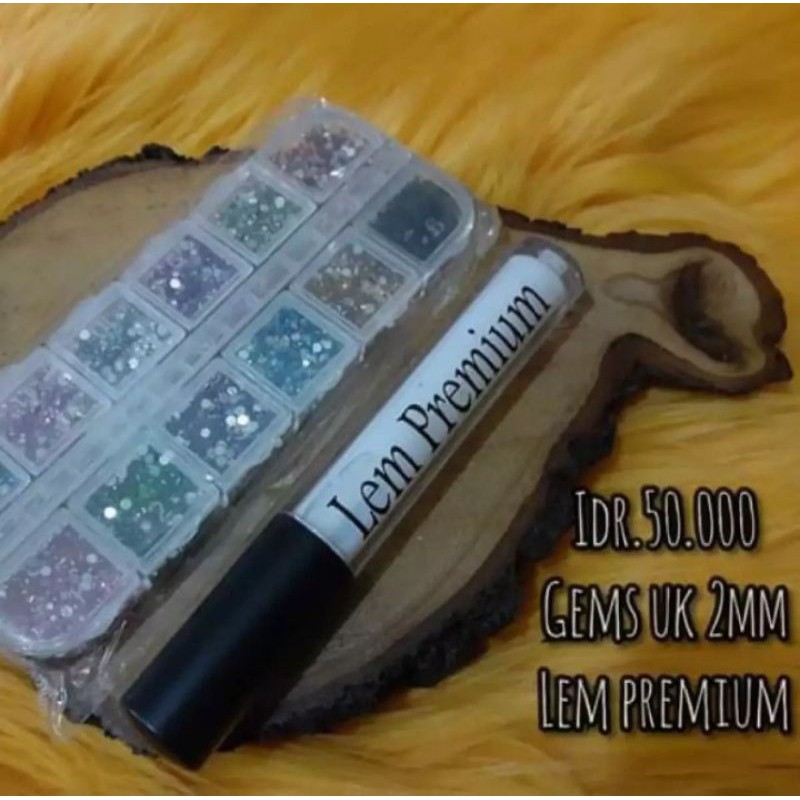 

paket gems box 2mm dan lem tube