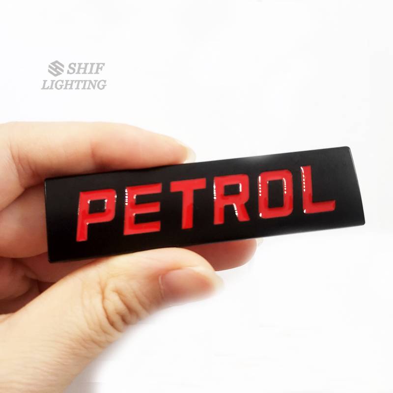 1pc Stiker Emblem / Badge Metal Logo Bensin Pengganti Untuk Bagasi Belakang Mobil Universal