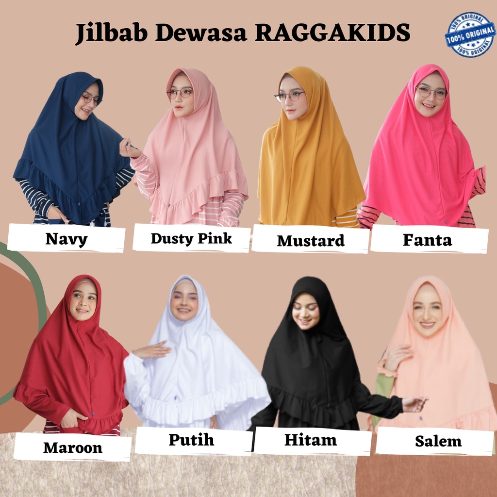 KHIMAR JILBAB HIJAB KERUDUNG DEWASA RAGGAKIDS