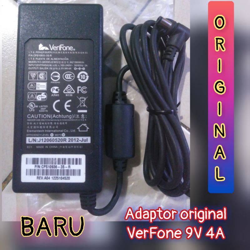 ADAPTOR EDC BRI BCA   VeriFone 9V 4A ORIGINAL PART