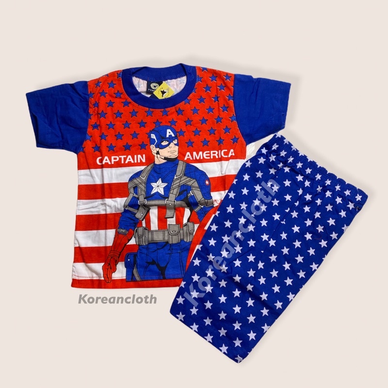 KAOS STELAN ANAK LAKI LAKI MOTIF CAPTAIN KAPTEN AMERIKA