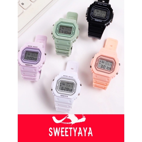 Jam Tangan Wanita Elegan Fashion  Korea Style Digital Sport JAM TANGAN