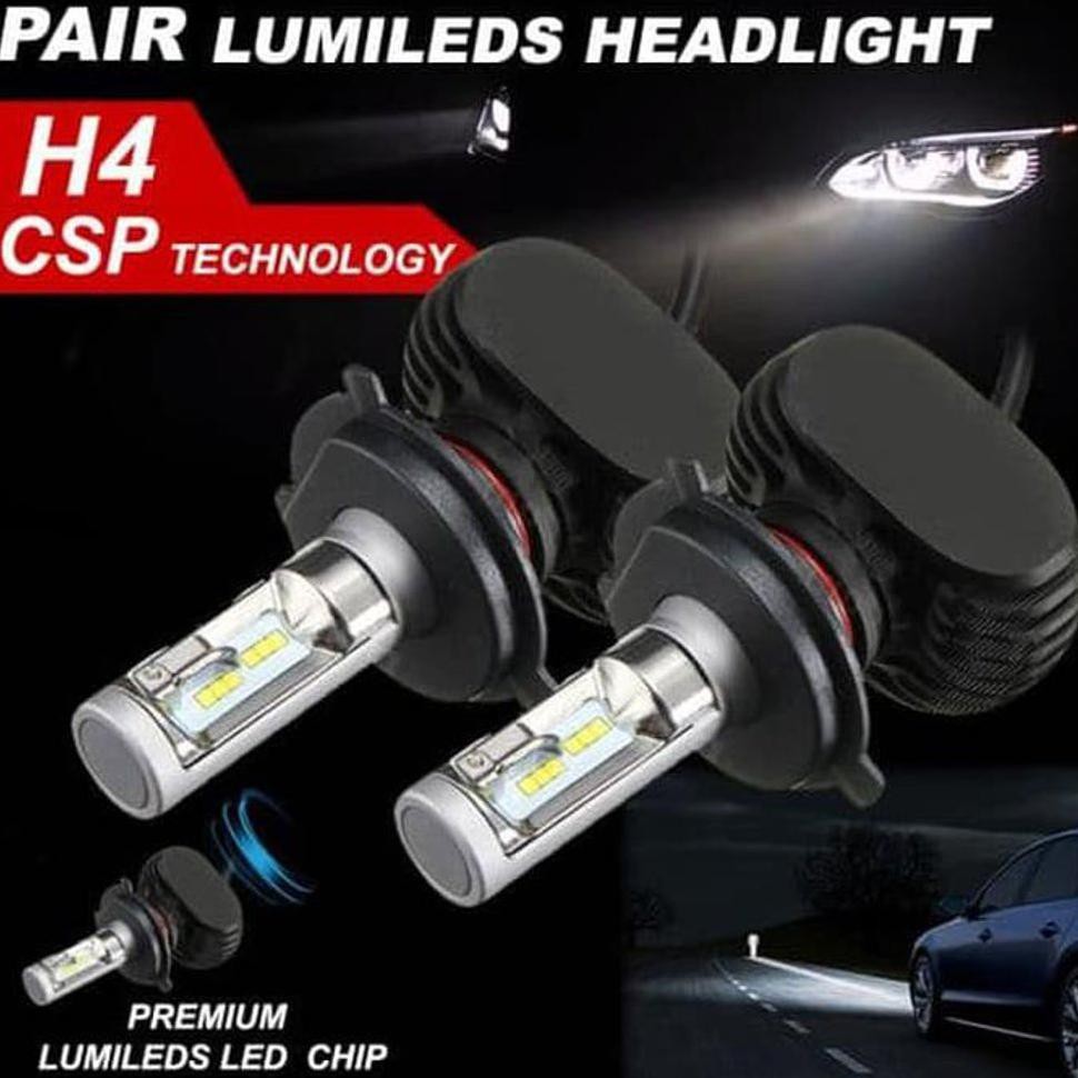 LJP H4 LED LAMPU UTAMA MOBILMOTOR TYPE CSP LED CHIP S1 PUTIH 6000K