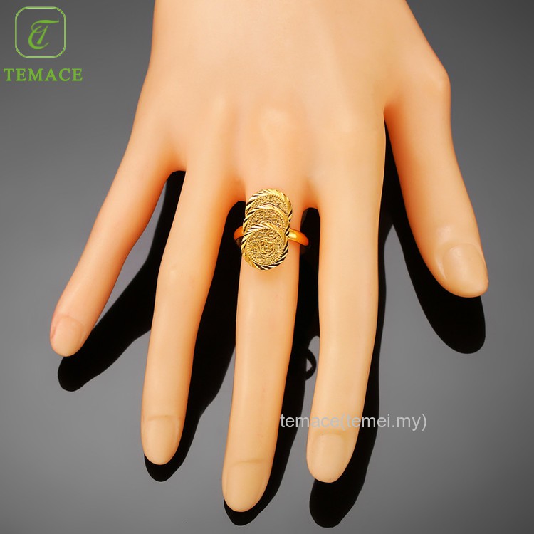 ✨TEMACE✨ Cincin Tauhid Berlapis Emas Tembaga Islam Muslim Membuka Warna Yang Bisa Cincin Lapis