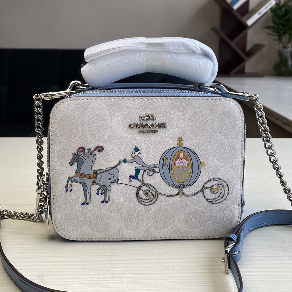 COACH C1426 New Fashion Disney Ritsleting Ganda Tas Rantai Tas Portabel Messenger Bag