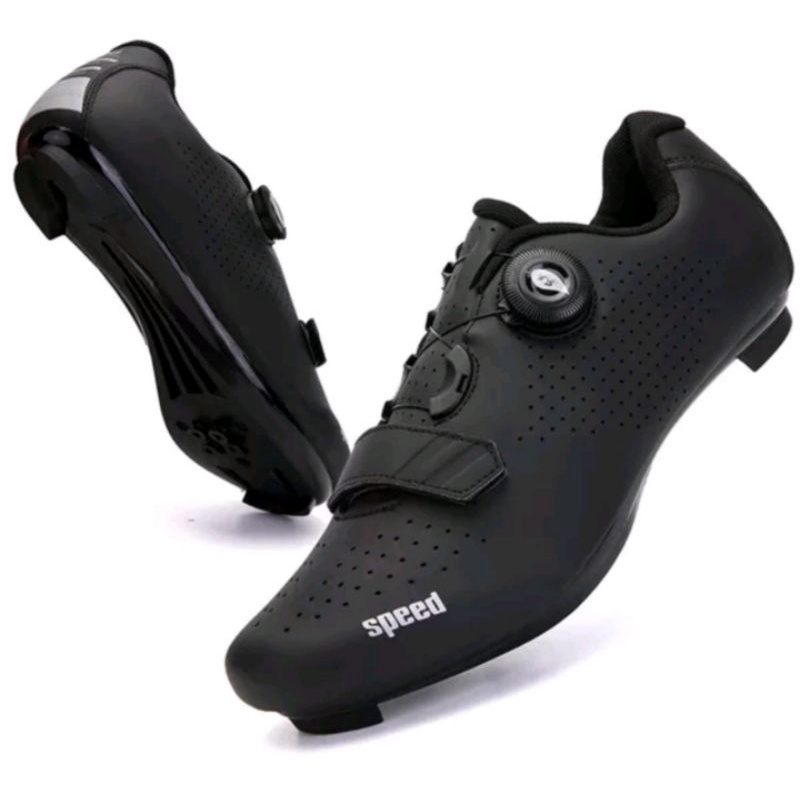 Speed Sepatu Sepeda Multi Cleat MTB Roadbike Bicycle Shoes Cleats Sepatu Gowes Cleat Hitam