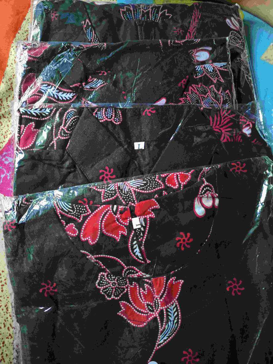 Batik Couple Keluarga Modern Sania Ruffle Ori Ndoro Jowi Dnt Motif  Banyu Mili Navy Termurah Shopee