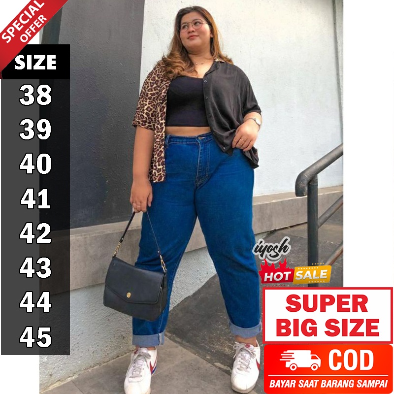 BOYFRIEND JEANS WANITA SUPER JUMBO 38-45 / CELANA JEANS JUMBO / BOYFRIEND JUMBO WANITA