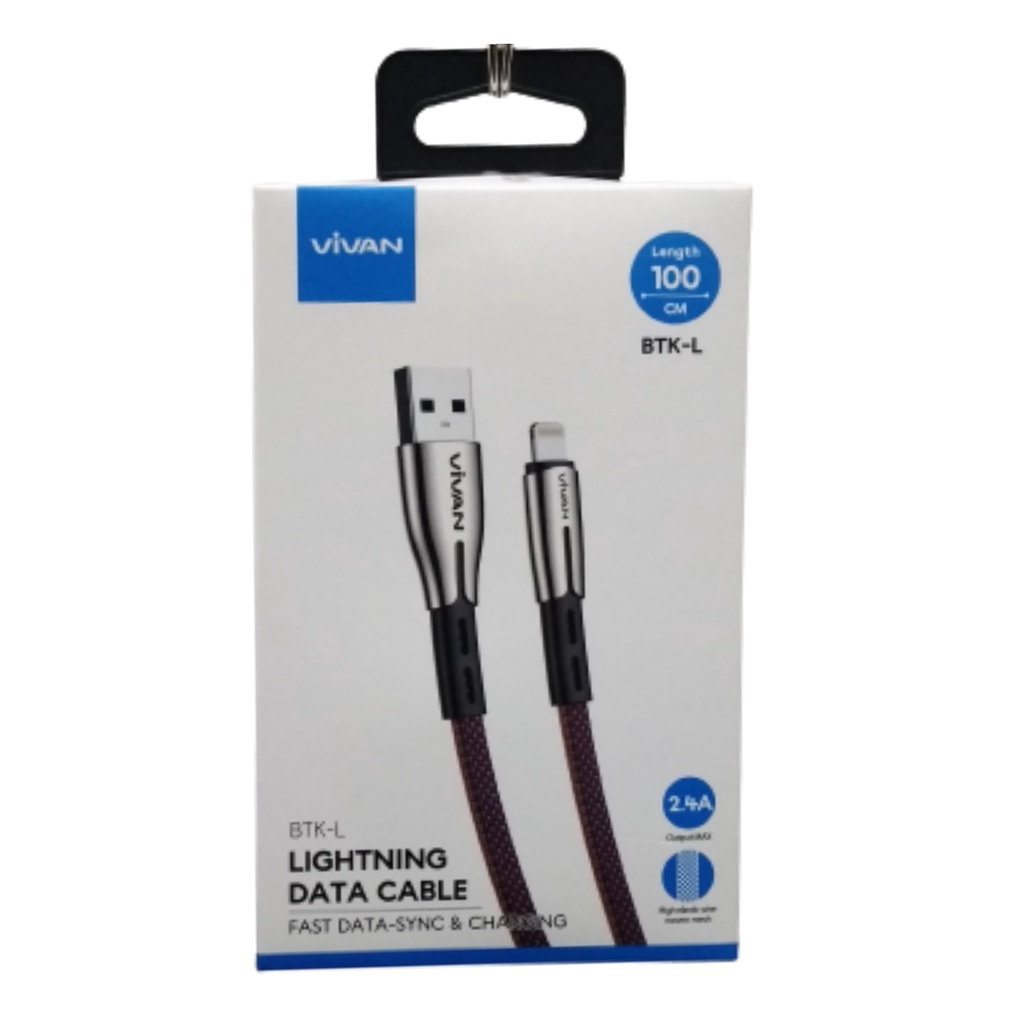 Kabel Data VIVAN BTK-L / VDL100/ MGL100 Fast Charging 100CM 2.4A Lighting for Iphone / Apple