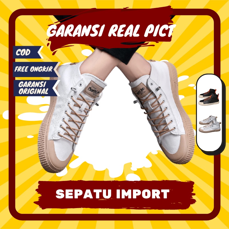Sepatu Import K3 - spatu pria cowok sneakers sneaker santai main kampus cat cats slip on keren casua