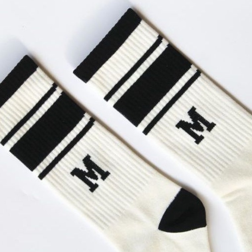 Mildness - Kaos Kaki Skate Varsity Stripe Crew / Socks Old School Panjang Tebal Pria Wanita