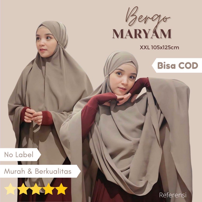 Bergo Maryam Syari ukuran 105x125cm matterial wolfis Premium