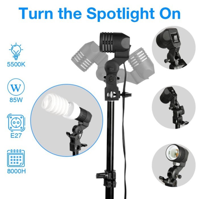 Portrait Foto Studio Day Lightning Kit Youtube Vlog with Backdrop