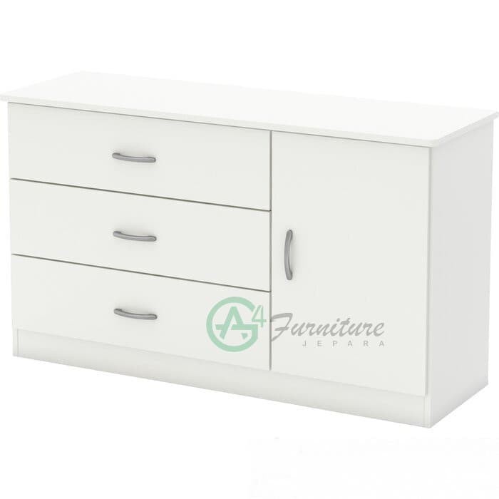 Lemari Bayi Minimalis Putih Libra / Lemari Pakaian - Kayu Jati