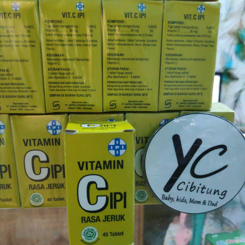 IPI Vitamin C &amp; B Complex Rasa Jeruk isi 45 tablet kecil Komplek Suplemen Makanan Daya Tahan Tubuh