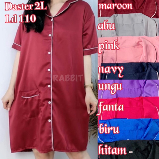 Daster kancing 2L ld 110 satin exclusive