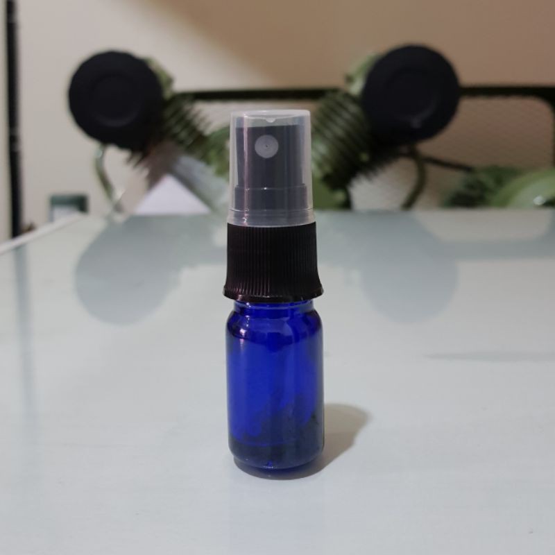 botol spray 5ml kaca biru / botol kaca 5ml tutup spray