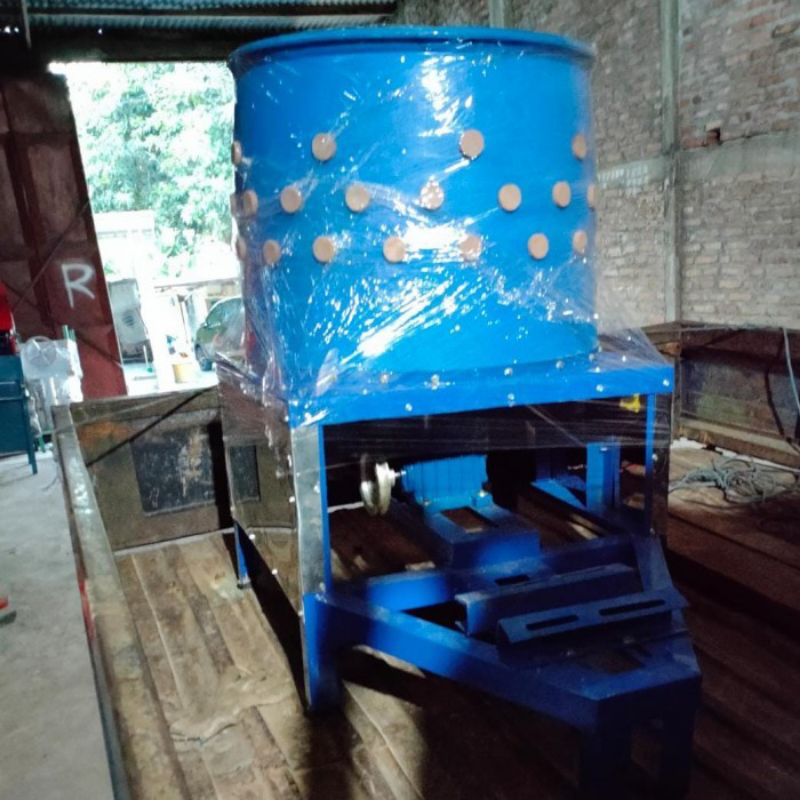 Mesin Cabut Bulu Ayam 5 - 7 Ekor Stainless Plastik Pakai Gear Box Pakai Dinamo Listrik Engine Bensin