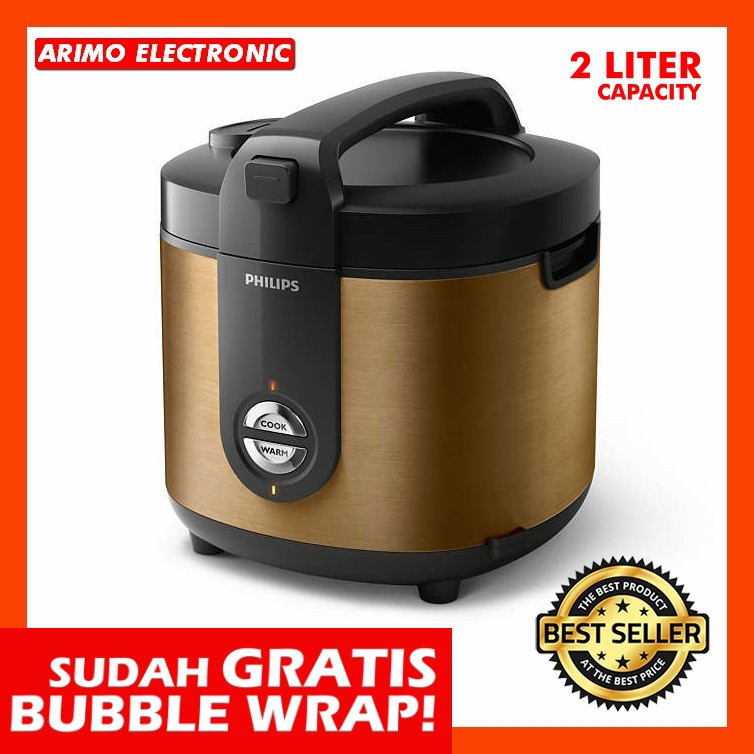 PROMO Philips Rice Cooker Premium Stainless 2 Liter / PENANAK NASI / MAGICCOM / RICE COOKER HD3128