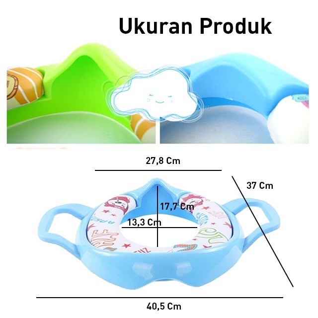 toilet seat anak baby flow soft potty ring closet handle pengangan