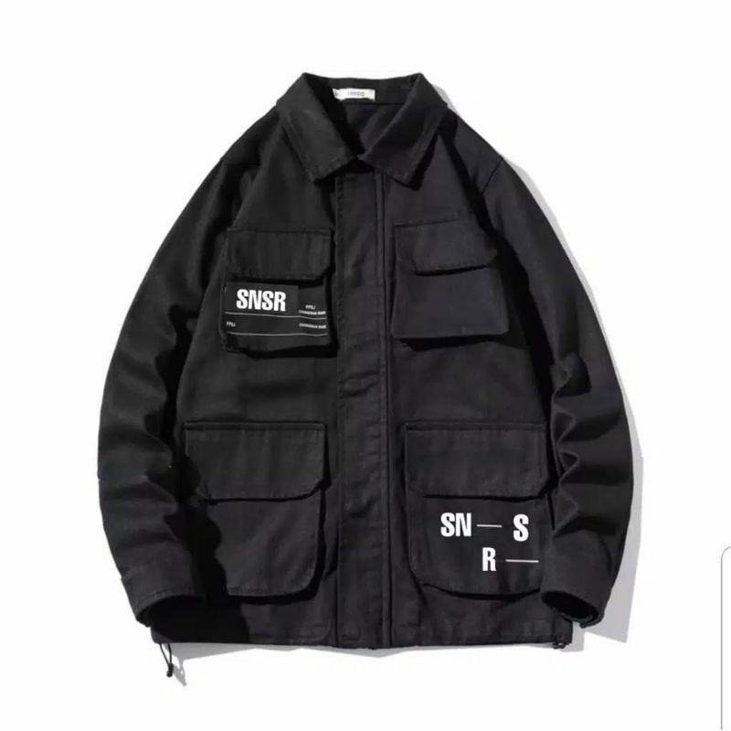 Jaket Semi Parka Sensor Series Hitam - Jacket Semi Parka SNSR #SNRS