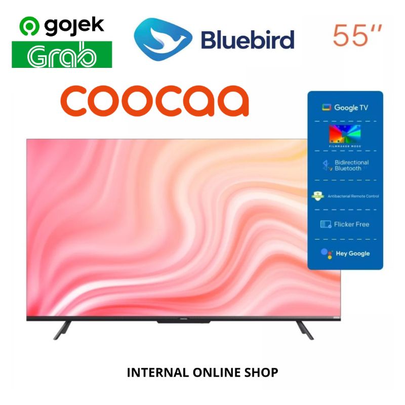 COOCAA 55Y72 Smart TV 55 Inch Google TV 4K Digital TV Garansi Resmi