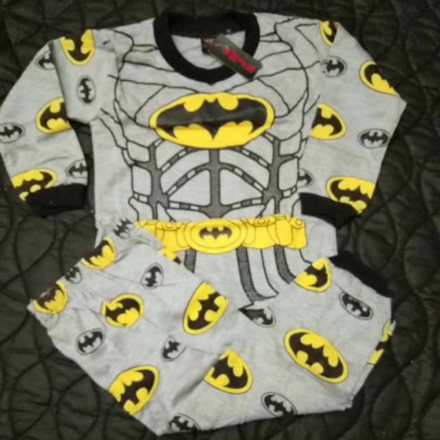STELAN ANAK BATMAN LENGAN PANJANG  UNTUK UMUR 3 SAMPAI 11 TAHUN