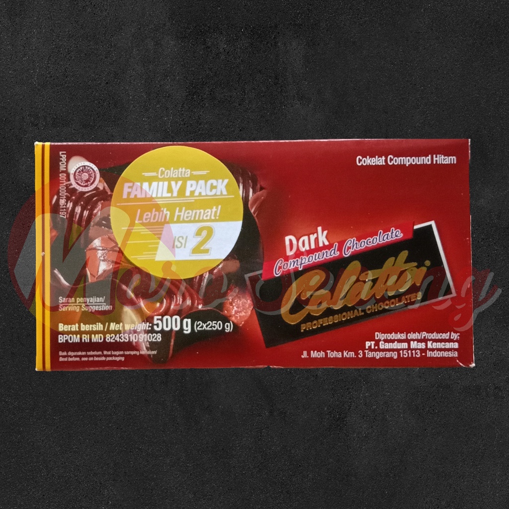 Colatta Dark Compound Chocolate Family Pack 2 x 250 gr  500 gr