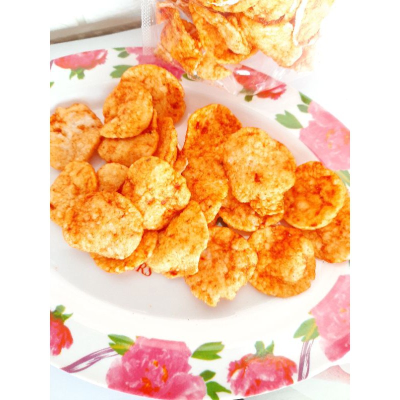 

80gr Kerupuk Kentang Udang Balado Cemilan Kletuk Enak Manis Peda