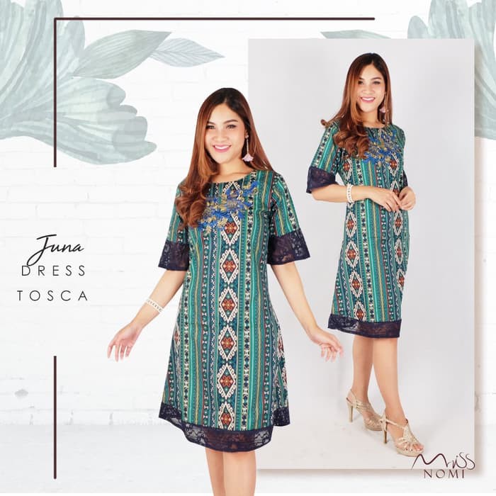 DRESS BATIK    JUNA dress pesta wanita batik formal / gaun pesta natal batik etnik /      IWAZAH